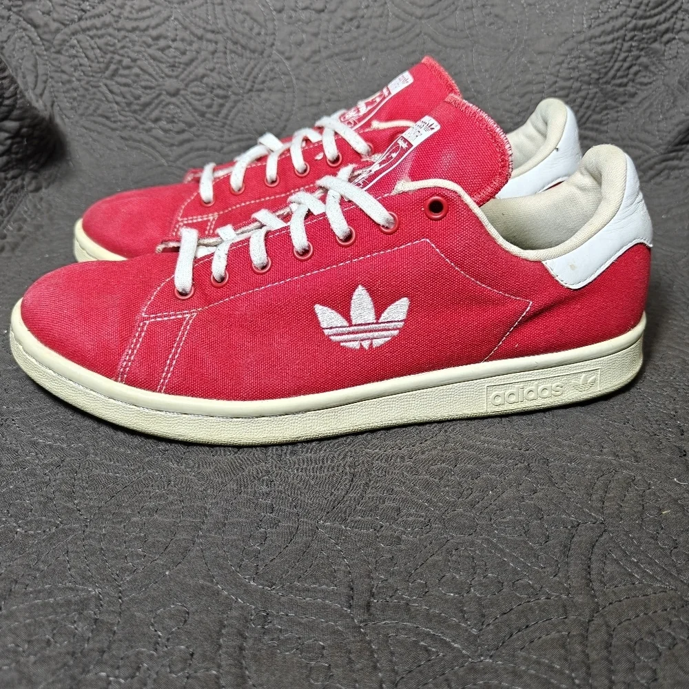 Adidas Stan Smith Scarlet Canvas Classic Logo Retro Sneakers Men's Shoe Size 8.5